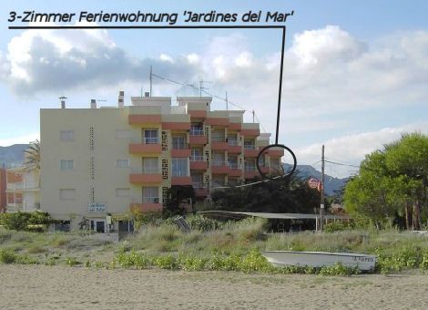 Wohnung vom Strand aus gesehen